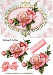 Beautiful Pink Edwardian Rose with Bow