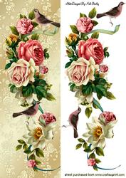 Beautiful Casacading Roses with Little Birds Tall Dl