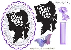 Vintage Silhouette Lady on a Plaque