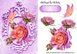 Beautiful Summer Roses with Butterflies