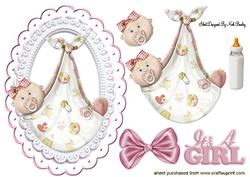I Am Here! a Cute Bundle a Baby Girl with Her Bottle