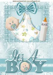 Cute Baby Boy with His Bottle & Bow A4