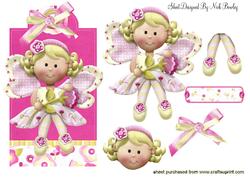 Cute Faerie Sitting on a Floral Tag