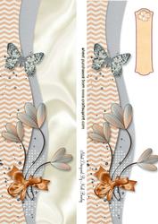 Floral Border with Butterflies Tall Dl