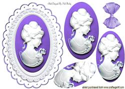 Prtetty in Purple, Lady Cameo Oval Pyramids