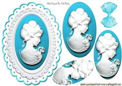 Pretty in Turq, Lady Cameo Oval Pyramids