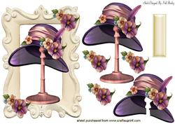 Pretty Mauve Bonnet with Flowers