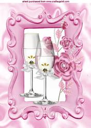 Pink Champagne and Pink Flowers A4