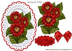 Pretty Red Flowers with Red Bow