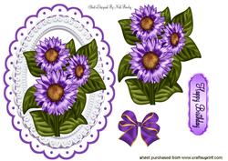 Pretty Purple Flowers with Purple/gold Bow