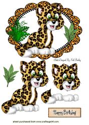 Little Leopard in Frame with Leaves