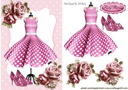 Pink Roses with Polkadot Dress and Shoes