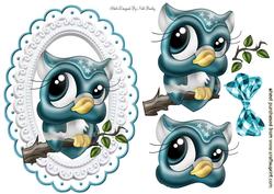Cute Little Turq Owl on a Branch