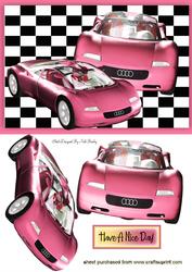 Pink Audi Sports Car, in Frame