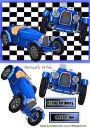 Blue Sports Racing Cars