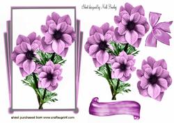 Pretty Pink Flowers in Art Deco Frame
