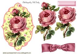 Pretty Pink Roses in Flower Frame
