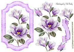 Lilac Magnolias with Butterflies