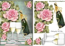 Champagne with Cascading Pink Roses