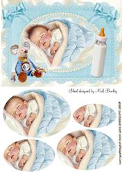 Cute Baby Boy Sleeping Oval Pyramids
