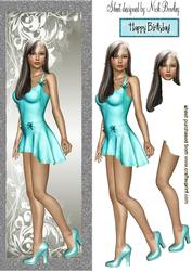 Pretty in Her Turq Dress and Matching Shoes Tall Dl