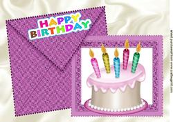 Birthday Cake on Envelope & Card A4