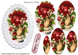A Hand Holding Red Roses Oval Pyramids