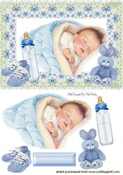 Sweet Dreams Baby Boy in Floral Frame