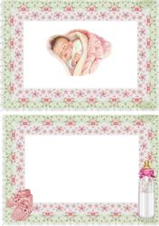 Sweet Dreams Baby Girl in Floral Frame Insert