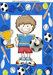 Soccer Boy Wins the Cup in Sports Frame A4