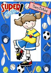 Super Soccer Girl in Sports Frame A4