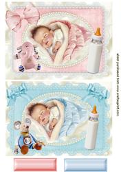 Sleeping Babies, Boy and Girl Card Front