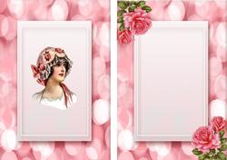 Beautiful Vintage Lady with Roses A5 Insert