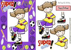 Super Girl! Soccer Girl in Purple Sports Frame