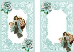 Vintage Lady in Chair on Lace A5 Insert