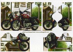 Old Vintage Painting of Bikes & Pub Side Stacker