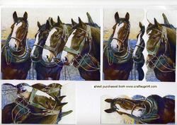 Beautiful Painting of Horses Wavy Side Stacker