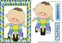 Cheeky Boy, Looking Cute Riding His Tricycle