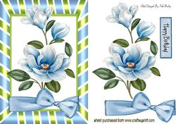 Pretty Blue Magnolias with Big Bow