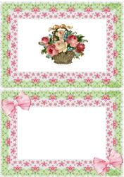 Basket of Roses with Bows in Lace A5 Insert
