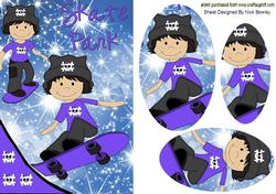 Skate Park Boys in Purple Oval Pyramids