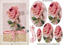 Single Pink French Rose Oval Pyramids