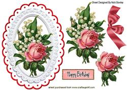 Pretty Rose with Liliy of the Valley & Bow
