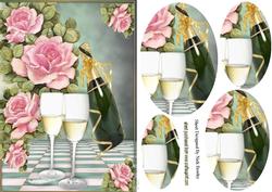 Let the Champagne Pour with Roses Oval Pyramids