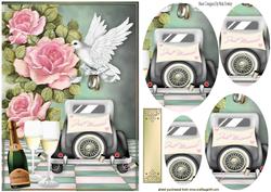 The Wedding Car with Champagne Oval Pyramids