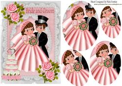 The Bride & Groom in Pink, Oval Pyramids