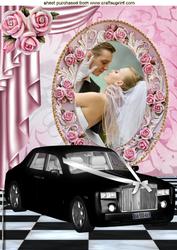 Pink Roses, Wedding Car, Wedding Couple A4