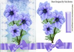 Pretty Blue/purple Flowers on Lace