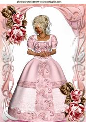 Pretty as a Princess with Pink Roses A4