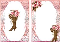 Brown Vintage Boot with Pink Rose A5 Insert
